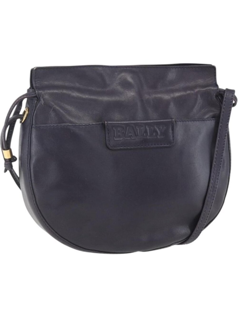 BALLY Shoulder Bag Leather Purple Gold